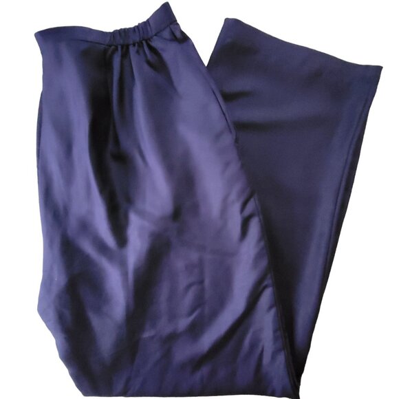 Eileen Fisher Womens Silk Wool Blend Pants M Purple Workwear Lightweight - Picture 1 of 16